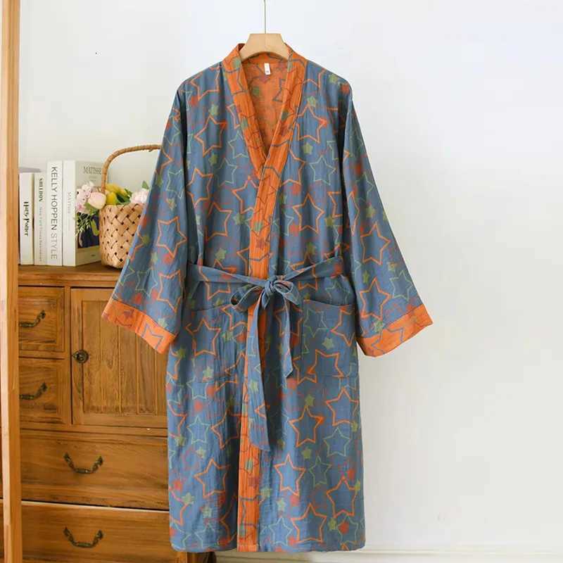 100 Cotton Kimono Night Gowns 3/4 Sleeve Spring Autumn Bathrobe For Women Casual Loose Sleepwear Home Robe Ladies Show Wear C251115