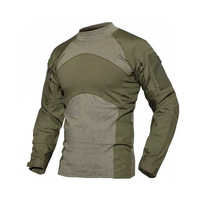 Mens Spring and Summer Tactical T-shirt Army Combat Airgun Top Long Seven piece Military T-shirt Colorful Bullet Hunting Camouflage Clothing W250415