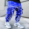 2025 Printed Cashew Flower Leisure Sports Harlan Long Men's Loose High Street Multi Bag Workwear Pants