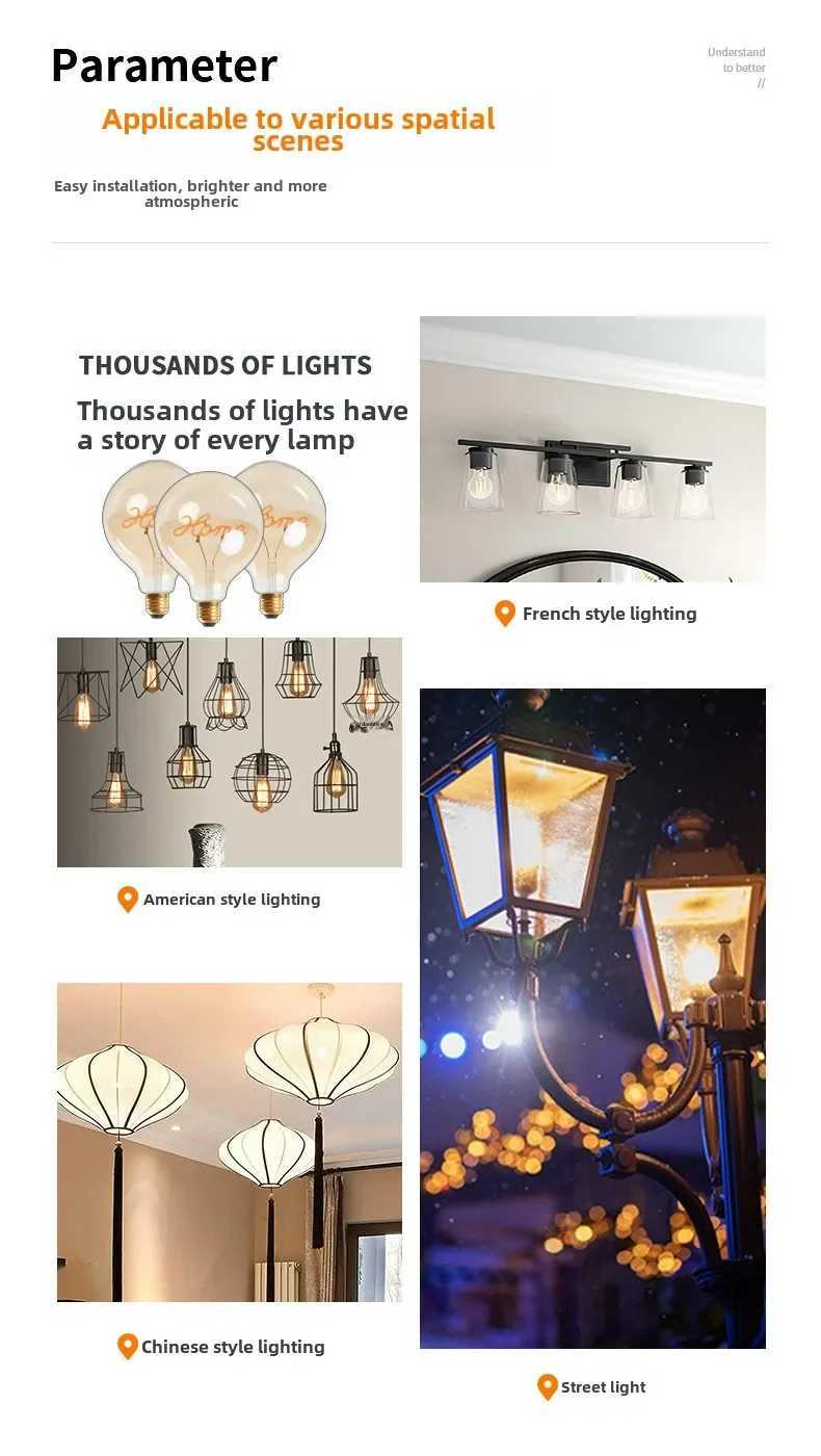 LED G125 Edison bulb E27 4W 220V 110V Dimmbale Warm white Ambient HOME Filament Lamp Bedroom Light Energy-saving Super Bright C251115