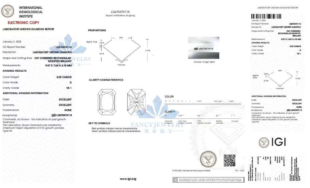 IGI GIA Certified HPHT CVD Lab Grown 3CT Radiant Diamond Ring 18K 14K Real Gold Jewelry Engagement Wedding Ring for Women Man