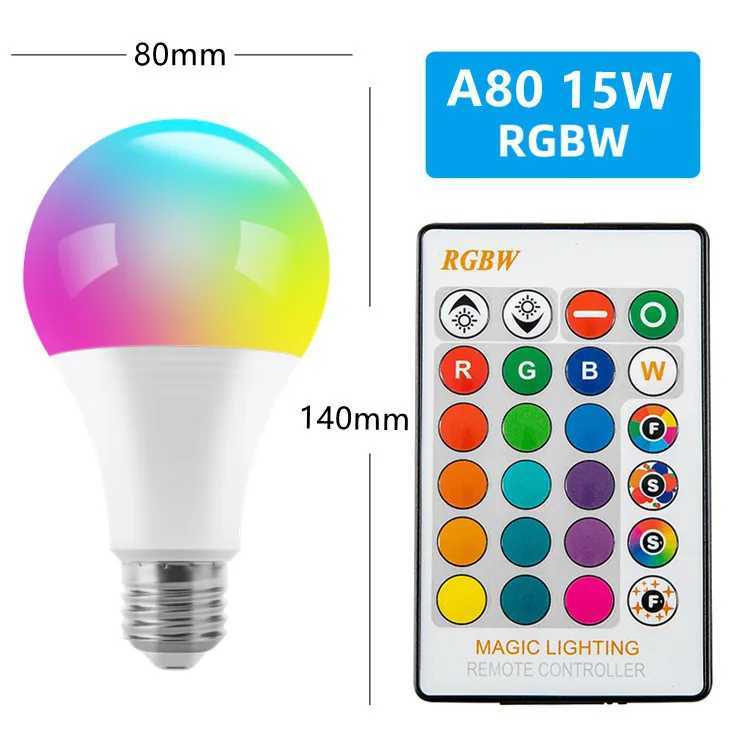 16 Colors RGB Bulb LED Multicolor Bulb E27 Base 220V Household Lighting Dimmable 24 Key Remote Control Atmosphere Neon Light C251115