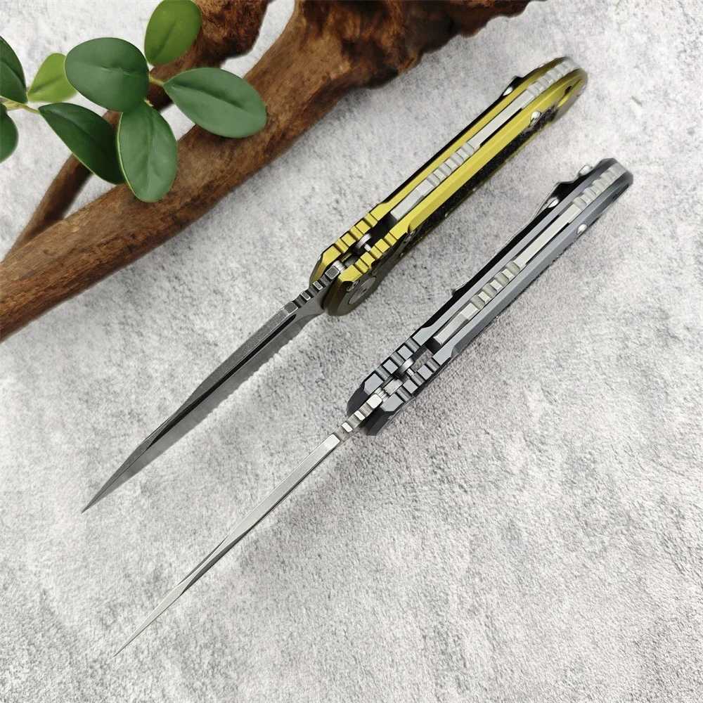 LUDT Third Generation Tactical Folding Knife 3.38-inch D2 Blade Aluminum Handle Camping Hunting Pocket Knife EDC Outdoor Survival KnifeXJ250415
