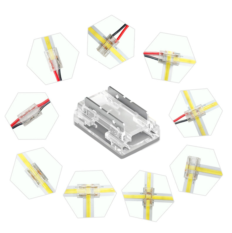 SMD/COB LED strip Connectors solder-free connector 2pin 12V 24V LED crystal connector
