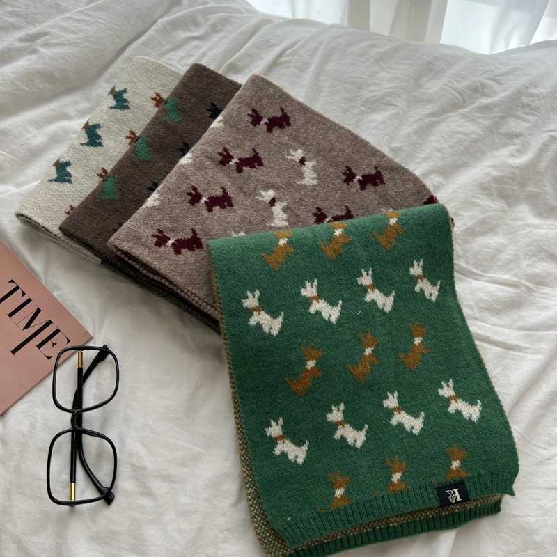 Luxury Fashion Knitted Long Scarf Women Winter Warm Animal Shawl Warps Female Neckerchief Scarf For Women Y251115
