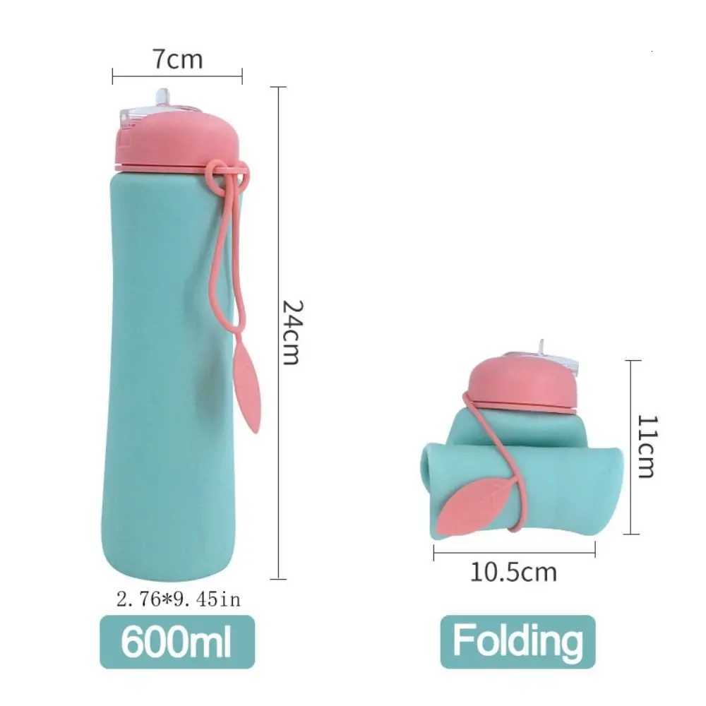 Colorful Leak Proof Foldable Silicone Water Bottle Portable Twist Cap Folding Water Cup Reuseable Collapsible Water Cups GymW251114