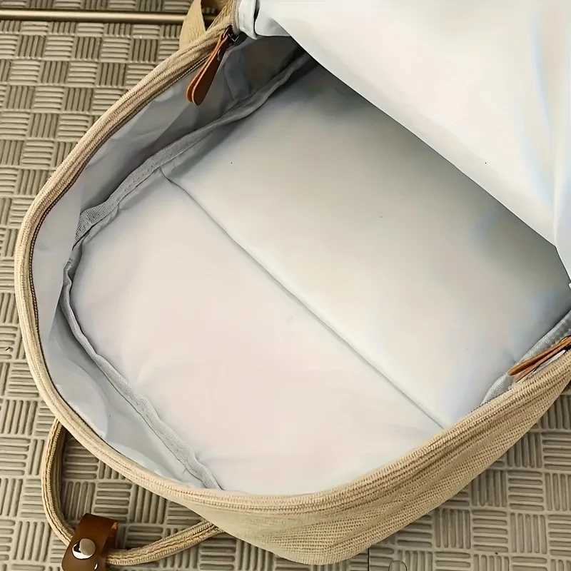 Casual Corduroy Backpack for Teens 14 Laptop Compartment High School College Bag with Zipper Pocket Backpacks for SchoolW251114