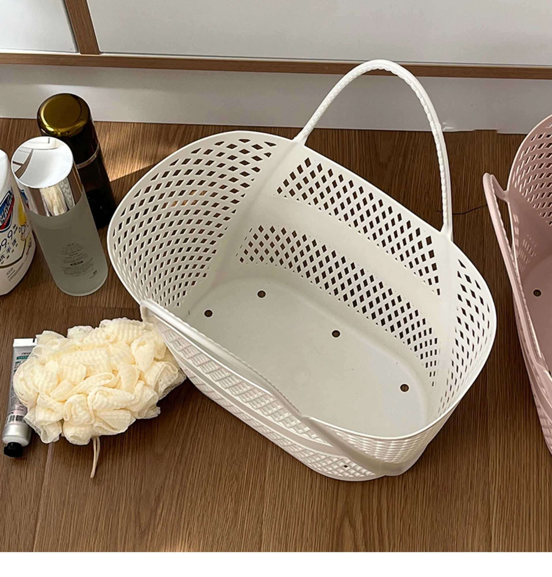 Summer PP beach handbag colorful hollow womens large capacity shopping handbag fashionable solid color basket handbag W250415