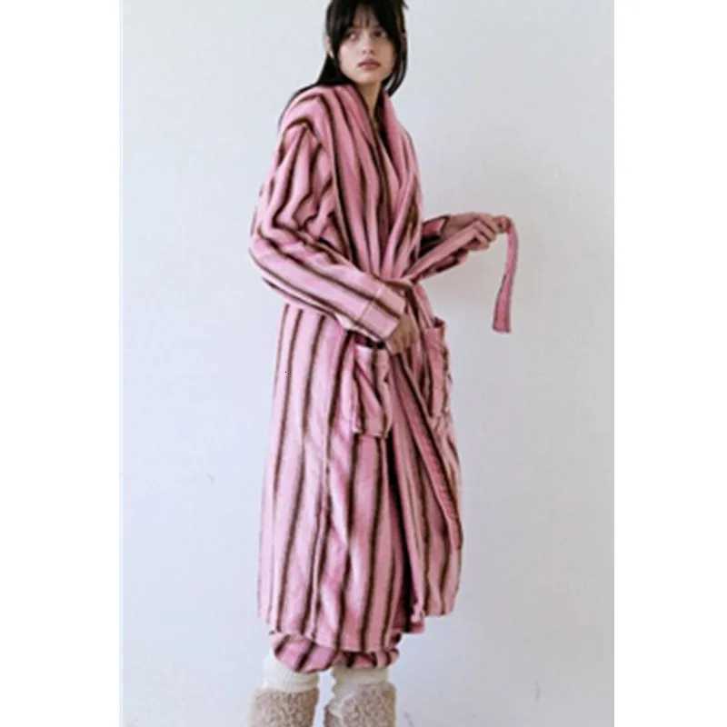 Women Men Plush Soft Robe Fluffy Bathrobe Fleece Spa Robe And Long Pants 2 Piece Clothes Female Super Soft Long Cozy Bathrobe C251115