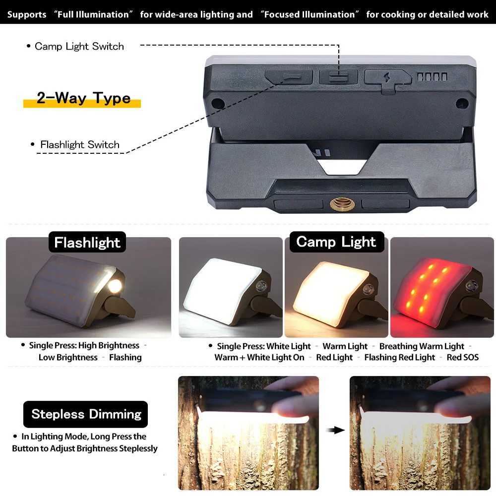 Soomloom 2-Way LED Camping Lantern - OMNI High Brightness 5000mAh Rechargeable Camp Light Flashlight Outdoor LED Lighting Lamp M251115