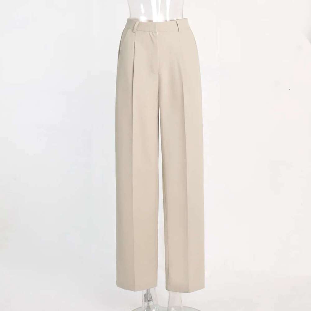 Classic Formal Straight Spring And Summer Women's Versatile Casual Wear Loose Fit Office Tourism Darp Wide Leg Pants