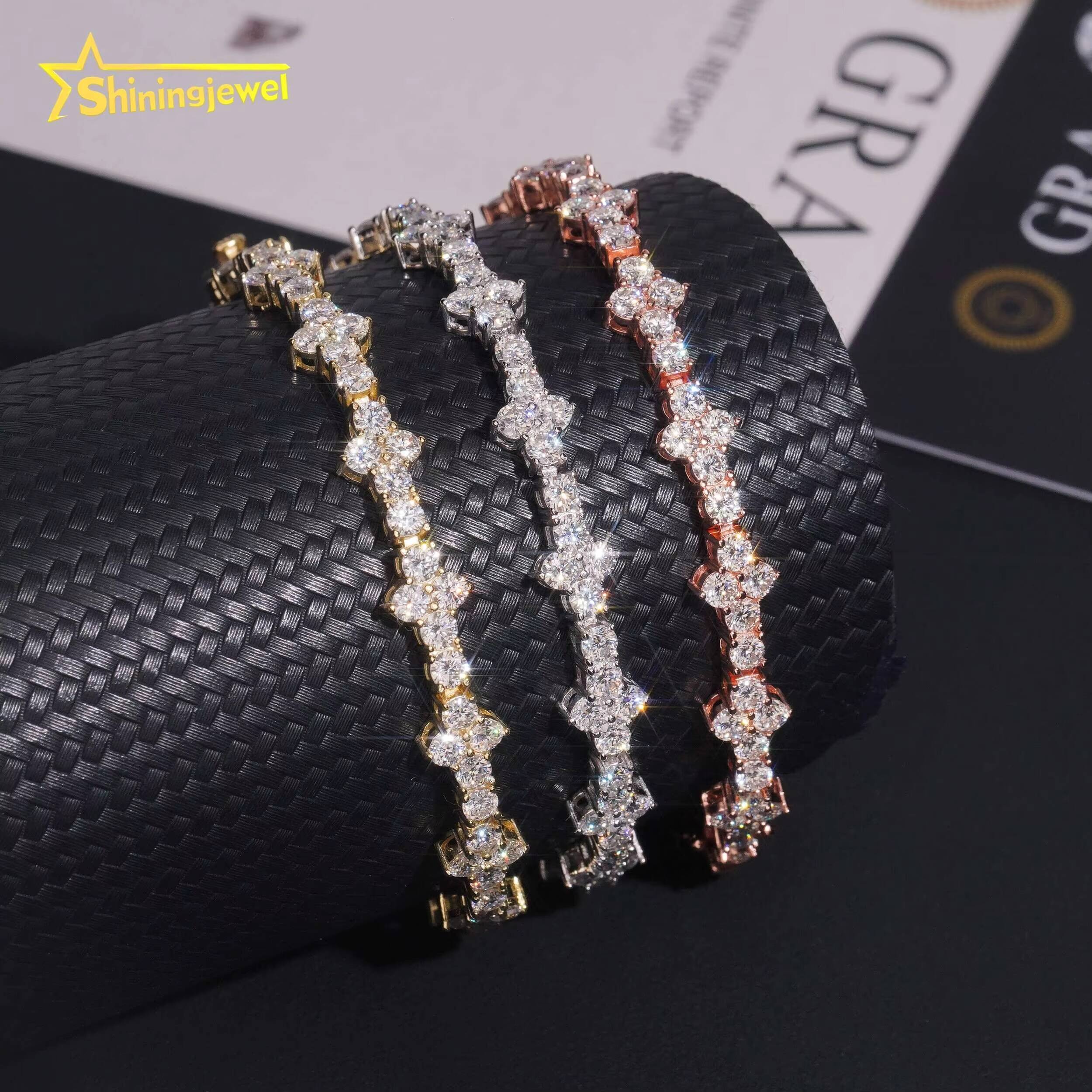 Wholesale Price Fashion Jewelry 925 Sterling Silver 3mm VVS Moissanite Cross Tennis Bracelet