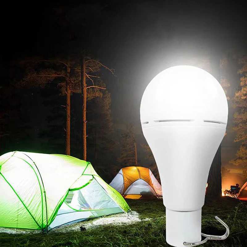 LED Solar Bulb Light Waterproof Outdoor 5V USB Charged Hanging Emergency Sunlight Powered Lamp Portable Powerful Indoor House C251115