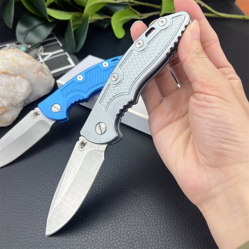 Rick Hinderer XM18 Assisted Pocket Folding Knife D2 Steel Blue/silver Aluminum Handle Portable Outdoor EDC Tactical Hunting Rescue Survival Tool 3300 