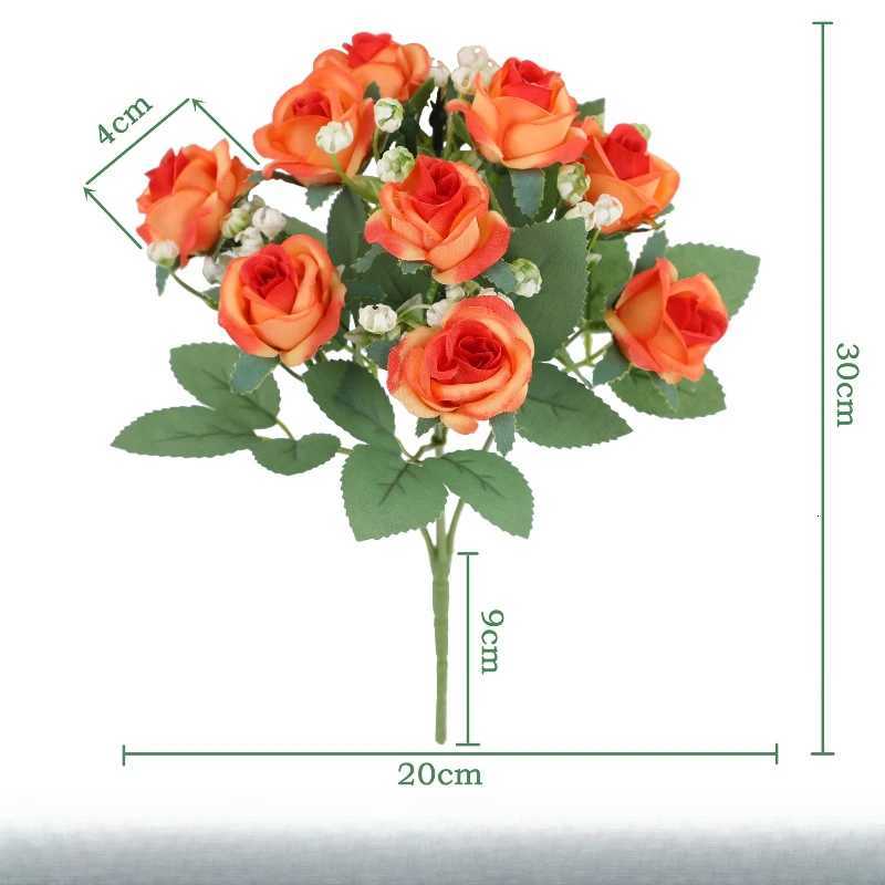 30cm Rose Artificial Flowers Bouquet Silk Fake Flower for Home Decor Garden Wedding Bride Decoration Outdoor Table Vase OrnamentM251115