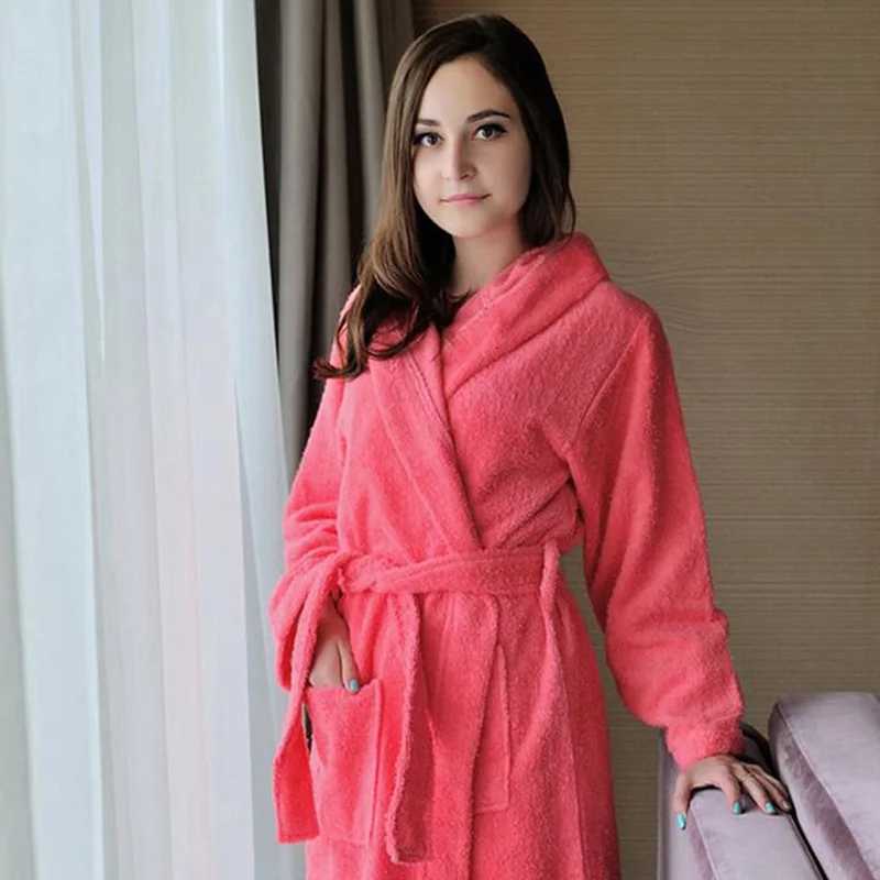 100 Cotton Hooded Bathrobe Men Long Terry Towel Big and Tall Towel Bathrobe Male Terry Cloth Bath Robe Sleeping Dressing Gown C251115