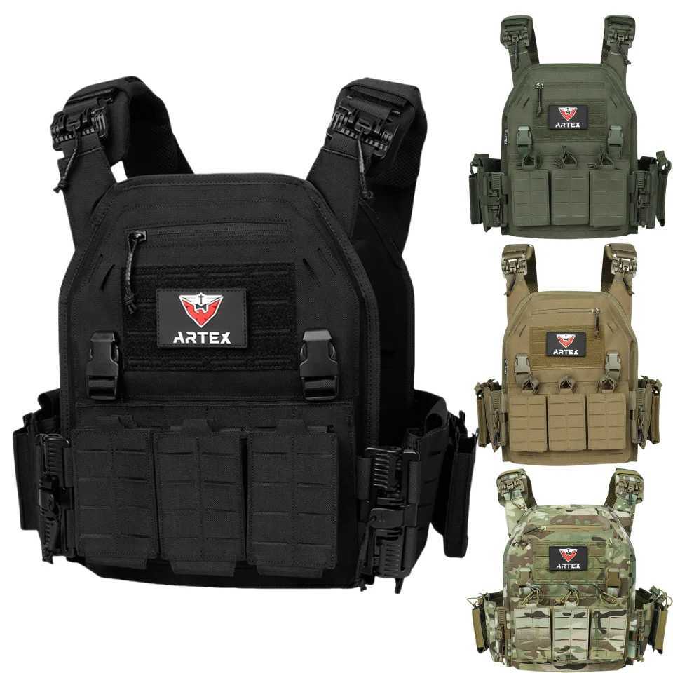 Tactical Plate Carrier Quick Release Fast Adjust Cummerbund Laser Cut Vest with Magazine Pouch MOLLE Lightweight Hunting Gear XJ251114