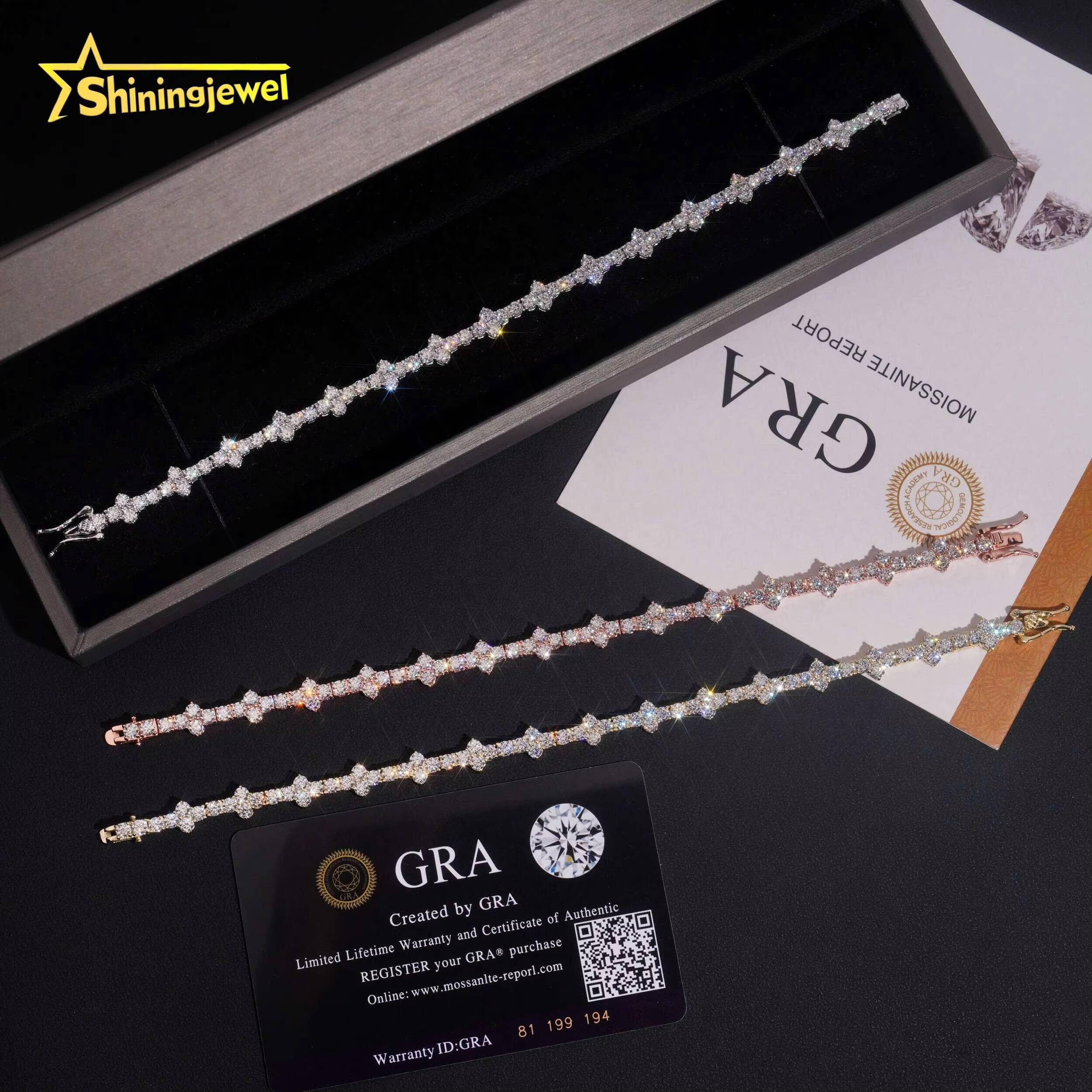 Wholesale Price Fashion Jewelry 925 Sterling Silver 3mm VVS Moissanite Cross Tennis Bracelet