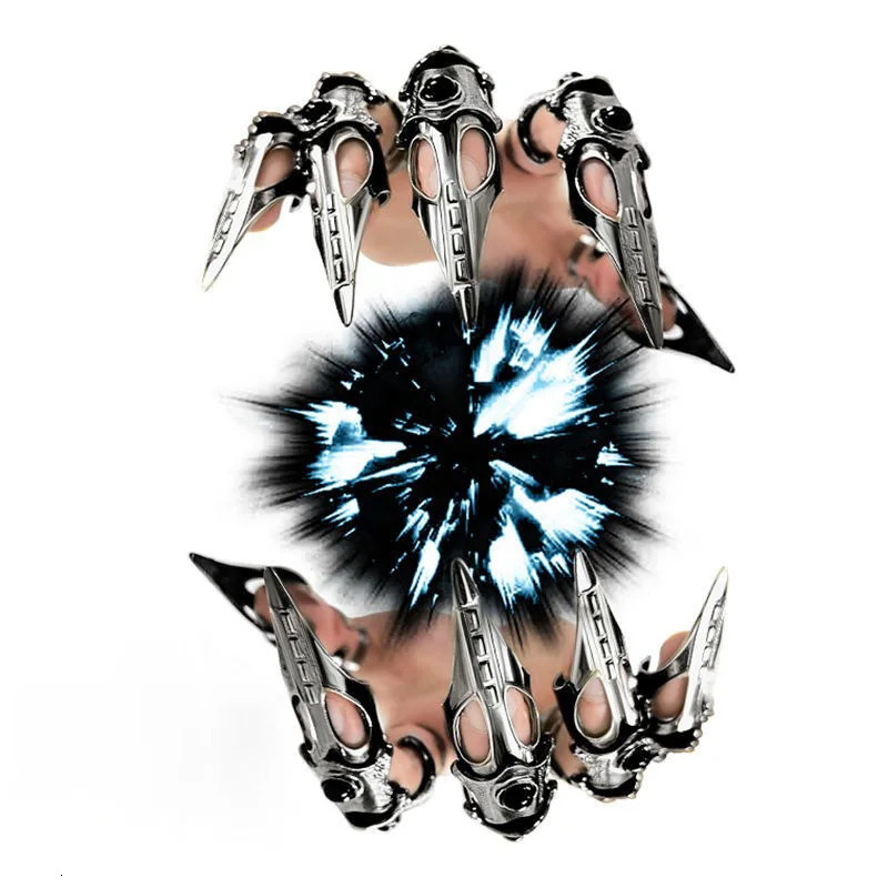 ZHUHE Skeleton Ghost Claw Open Ring Cyberpunk Style for Women Mens Jewelry Accessories Party Gifts 251113