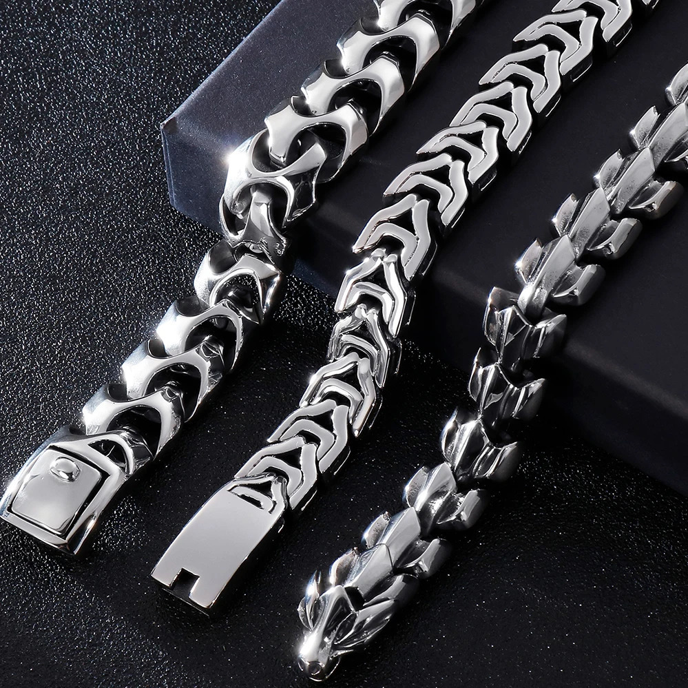 Big Size 20/22/24CM Long Heavy Stainless Steel Bracelet Men Link Chain Mens Bracelets Metal Bangles Massive On Hand Jewelry 250414