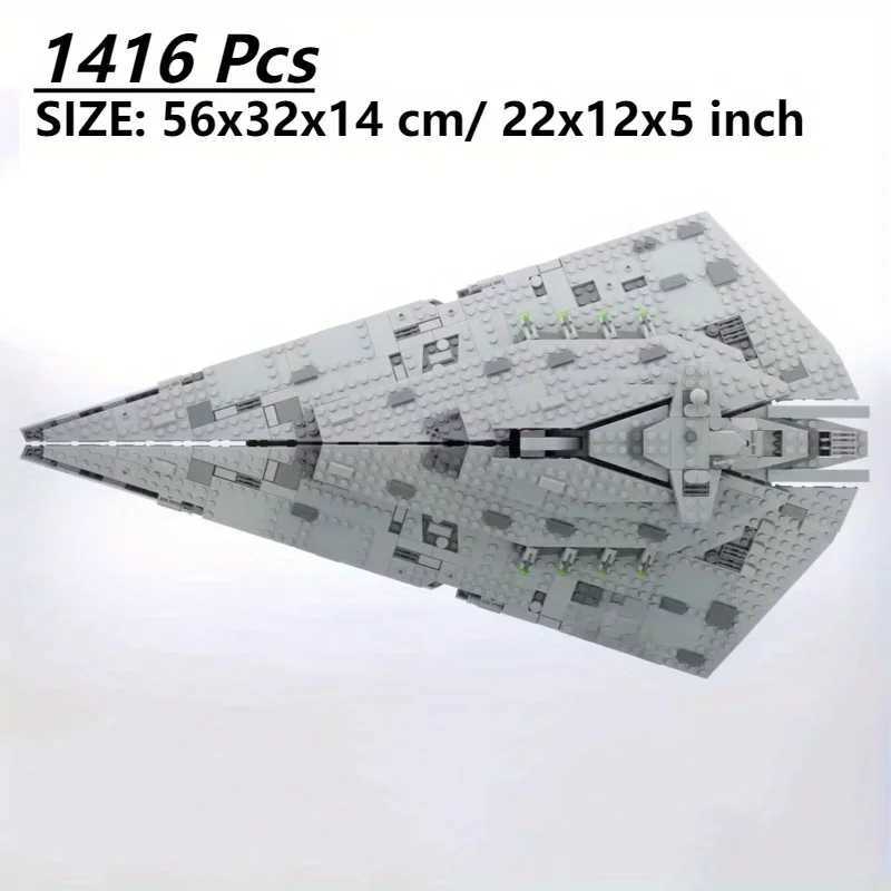 Hot Toys Fit 75190 First class Destroyer Space Fighter Space Cabin Model Building Blocks Toys Childrens Gifts W250415
