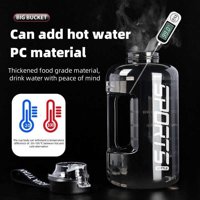 1200ml Large Capacity Sports Water Bottle With Straw Leakproof Plastic Drinking Bottles Outdoor Travel Hiking Gym Jugs BBA FreeW251114