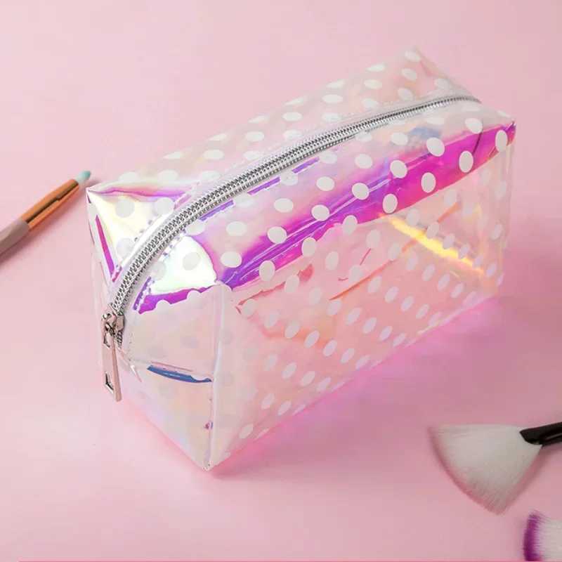 Transparent laser dot printing waterproof cosmetic bag Cosmetic organizer Portable lipstick cosmetic bagXJ250415