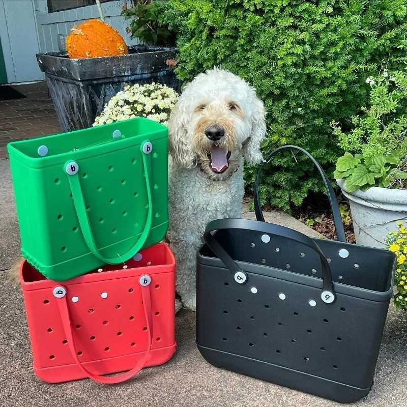 XL Beach Burger Bag Silicone Storage Basket Travel Jelly Handbag Womens Picnic Basket Crocodile Handbag Shopping Handbag W250415