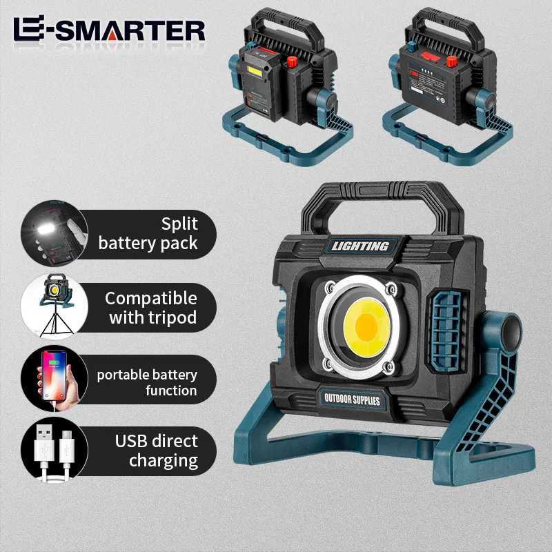 Power Bank Super Bright LED Camping Flashlight Work Lights USB Rechargeable Handheld Powered Lanterns Searchlight M251115