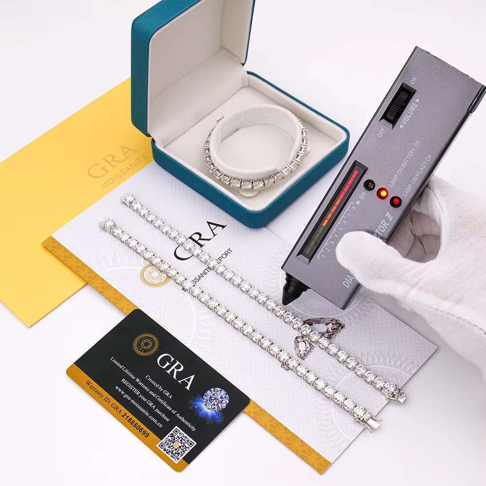 Hip Hop 6mm 925 Sterling Silver GRA VVS Ice Tennis Bracelet Mossanite Moissanite Jewelry for Men and Women Gift