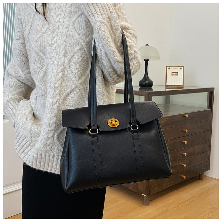 2024 Genuine Leather Versatile Women's Briefcase Crossbody Handbag, 240830