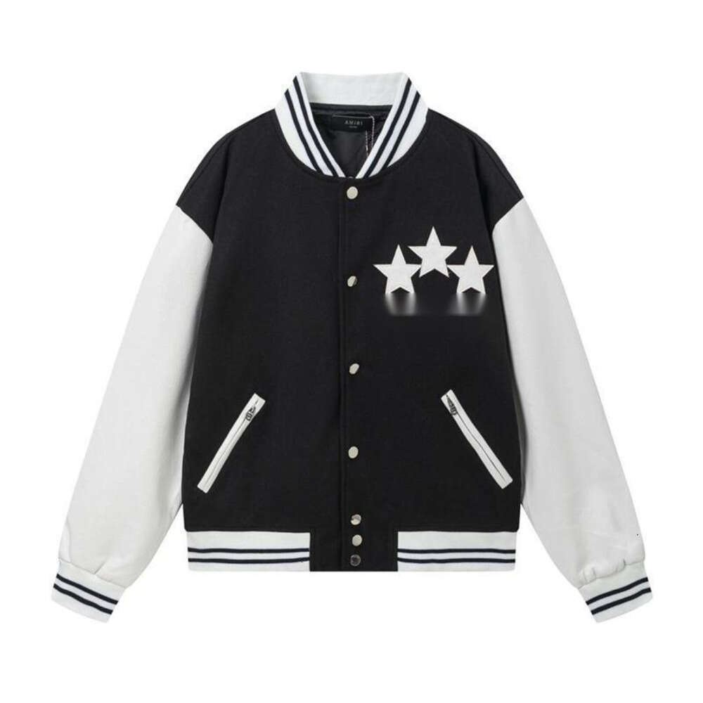 Amira Jackets Designer Campus Style Baseball Jacket Trend Brand Letters Embroidery Couples Coat Uniform Fleece Flocking Single Breasted Amirirjacket 61E