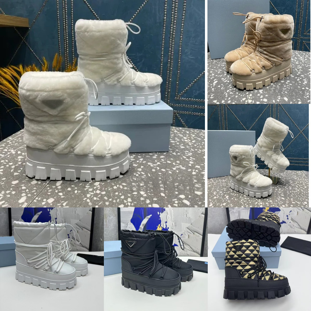 Ladies' Luxurious Designer Fashion Woolen Snow Boots Warm and slip Resistant Boots Shoe size 35 - 41