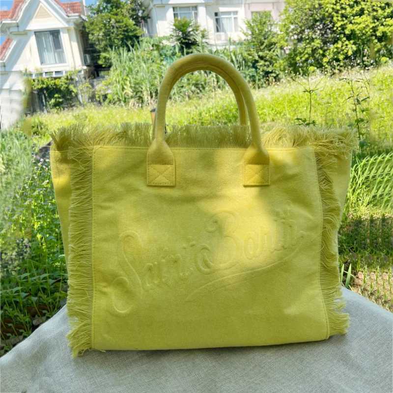 Womens casual handbag luxury large canvas bag new denim handbag plush towel shopping bag Tassel designer grass beach bag W250415