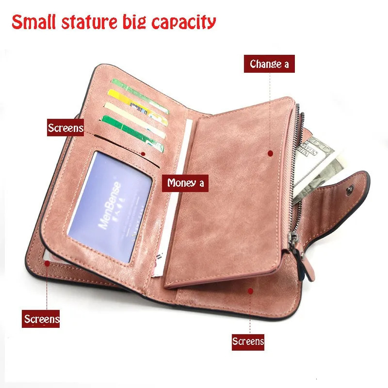 Womens wallet made of leather Wallets Three fold VINTAGE Womens purses mobile phone Purse Female Coin Purse Carteira Feminina251114ww - view 7