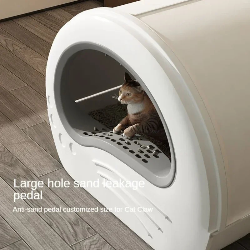 Pet Sand Box Closed Deodorant Cat Litter Box Capsule Modeling Drawer n Cat Toilet UV Sterilizing Litter Tray For Cat pet 250414
