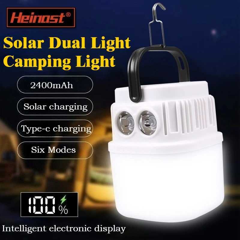 Heinast Solar Camping Lantern 1200mAh Rechargeable Tent Camping Lamp Waterproof Portable Survival Flashlight For Courtyard Patio M251115