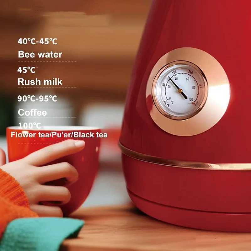 17L Retro Electrc Kettle Boiling Water With Thermometer Automatic Power Off 304 stainless Steel Teapot Kitchen Tools 1800W Y251114