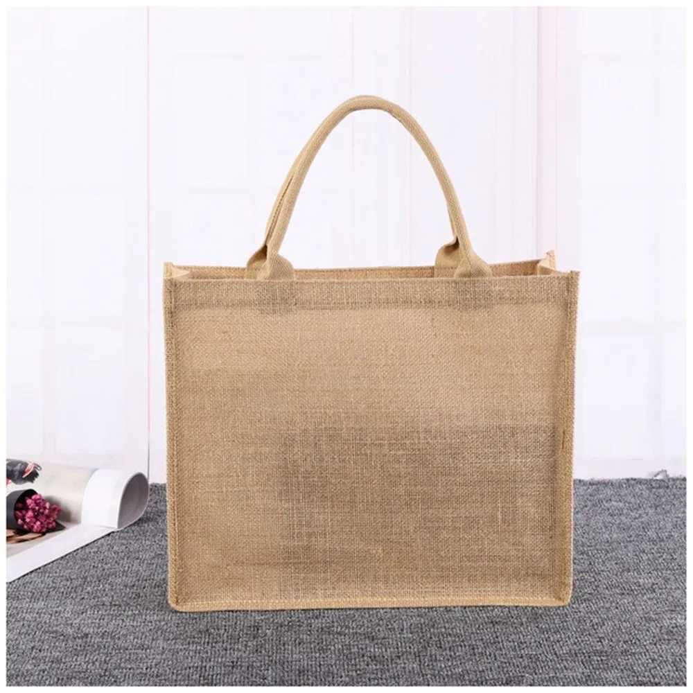 Embroidered Name Burlap Bag Personalized Bridal Wedding Gift Bag Customized Handbag Belt Name Womens Travel Beach Bag W250415
