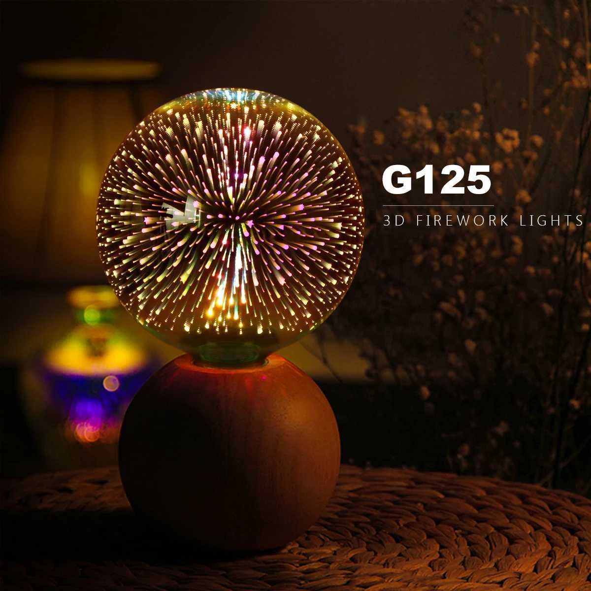 3D Fireworks Effect Vintage LED Incandescent Bulbs Retro Edison Lamp E27 AC110V-220V Holiday Decoration Light Bulb G80 G125 C251115