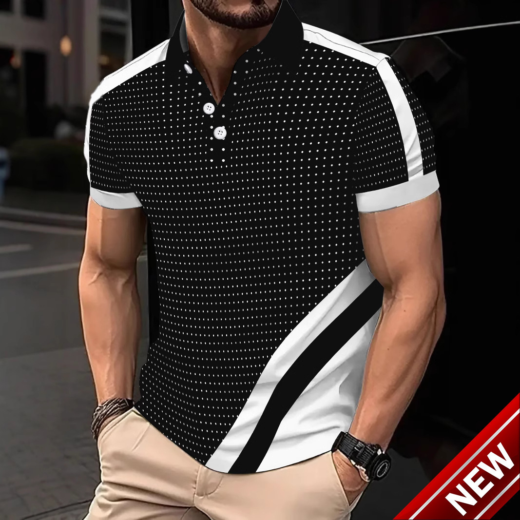 Ins 2025 Summer Quick Sale Polo Shirt Button Mens Fashion Sports Polo Shirt