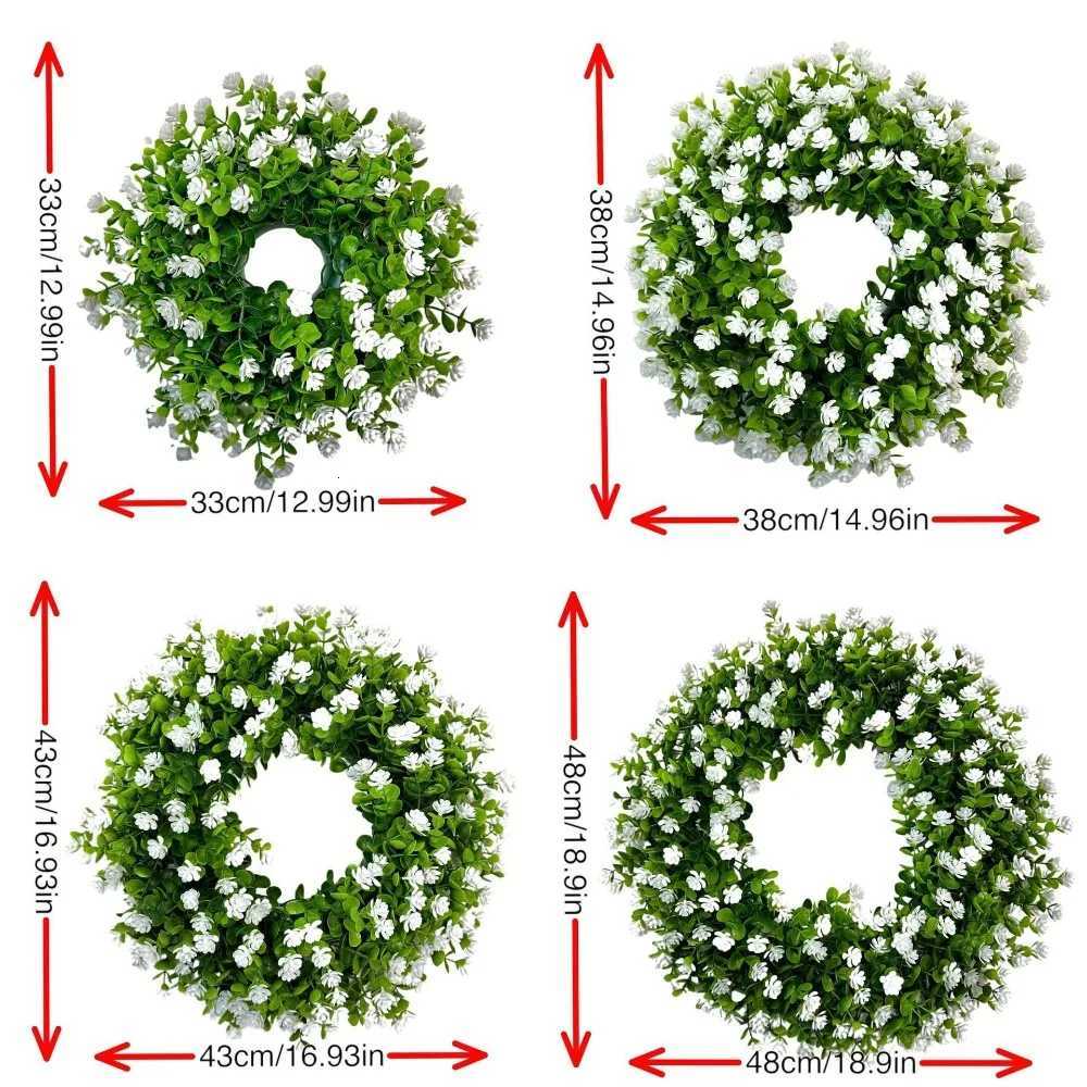 3D Eucalyptus Artificial Wreath 33cm Multicolor Fake Flower 28cm Colorful Garland Hanging DecorM251115