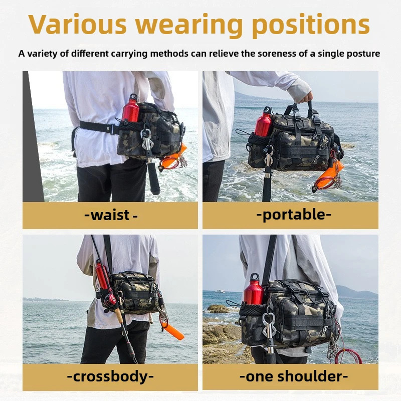 Fishing rod shoulder bag storage portable fishing holder outdoor sports flying y250410