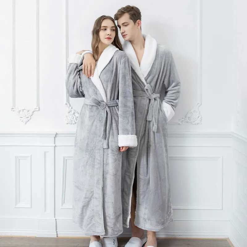 Female Autumn and Winter Warm Long Coral Velvet Thick Couple Bath Bathrobes Men Women Pajamas Shower Robe Bath Towels For Adults C251115