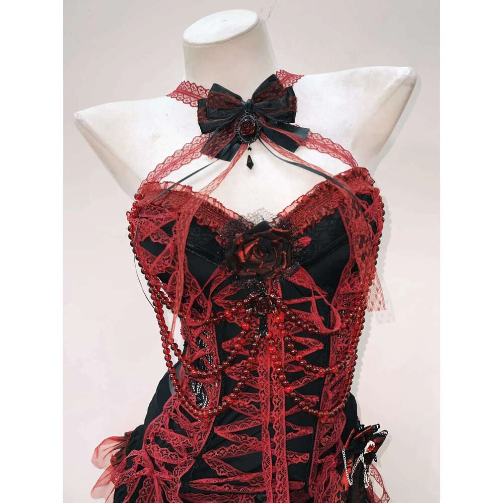 Y2k Fashion Bustier Top Gothic Punk Tank Tops Vintage Tops Fairy Grunge Halter Topy2k Gothic Clothes Lacetops