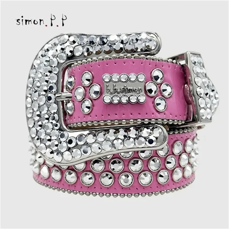 BB simon belt bb Strap Men Women Rhinestones Belt Western Bling Crystal Diamond Studded Belts 251113