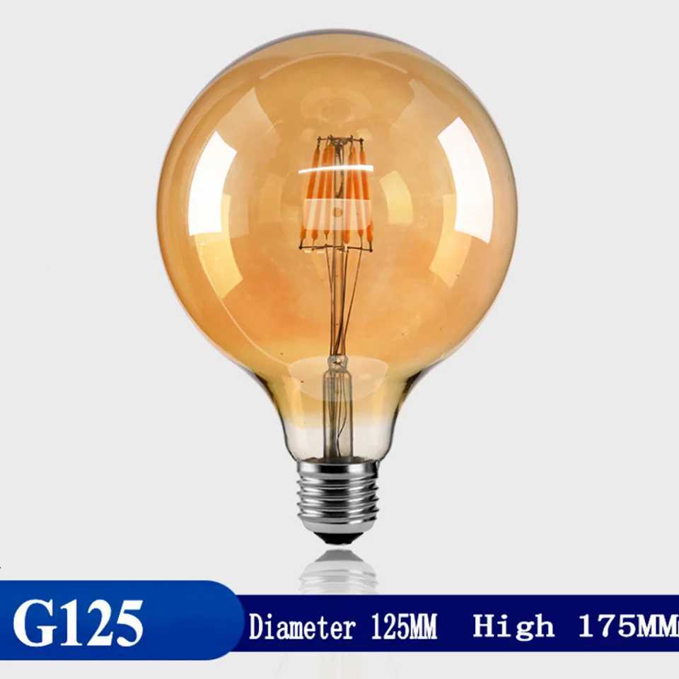 Retro COB Glass Bulb E27 220V 8W 40W G80 G95 G125 Ampoule Vintage Edison bulb Incandescent Lamp Filament Light Bulb Home Decor C251115