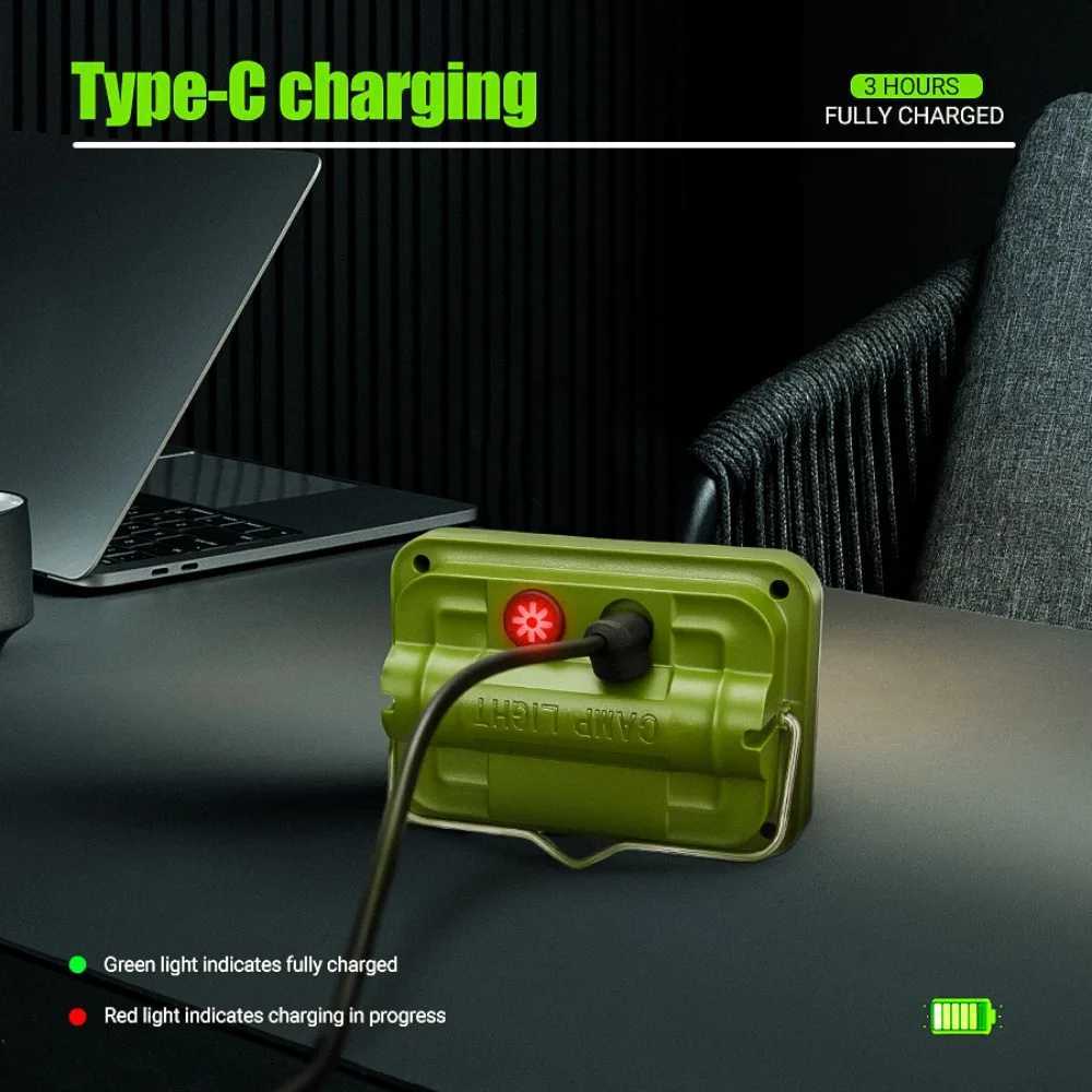 Portable Rechargeable Mini LED Camping Lamp With Hook Outdoor Camping Lantern Emergency Hanging Tent Fishing Waterproof Lights M251115