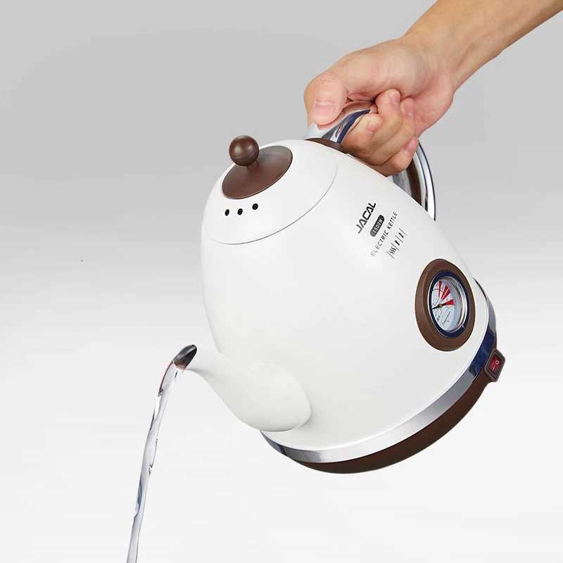 220V 1500W Retro 304 stainless steel electric kettle fast boiling teapot with thermometer Y251114