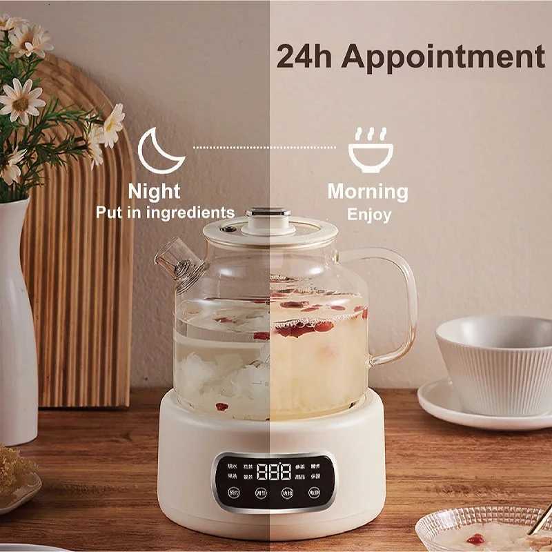 110V/220V MultiFunction Health Kettle Temperature Adjust Glass Tea Maker Appointment Flower Teapot Portable Electric Kettle 12L Y251114